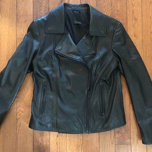 Danier black leather moto jacket